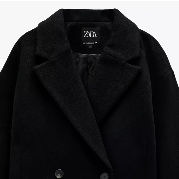 Zara Oversized Coat Black Size XS NWT - Picture 8 of 14